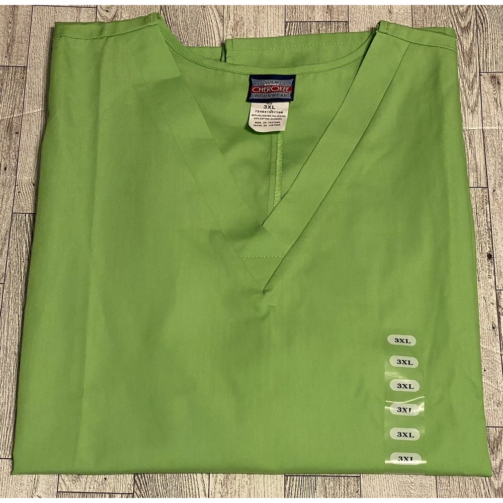 NWT Cherokee Scrubs V Neck Scrub Top 4700 LIME GREEN by Cherokee Workwear 3XL